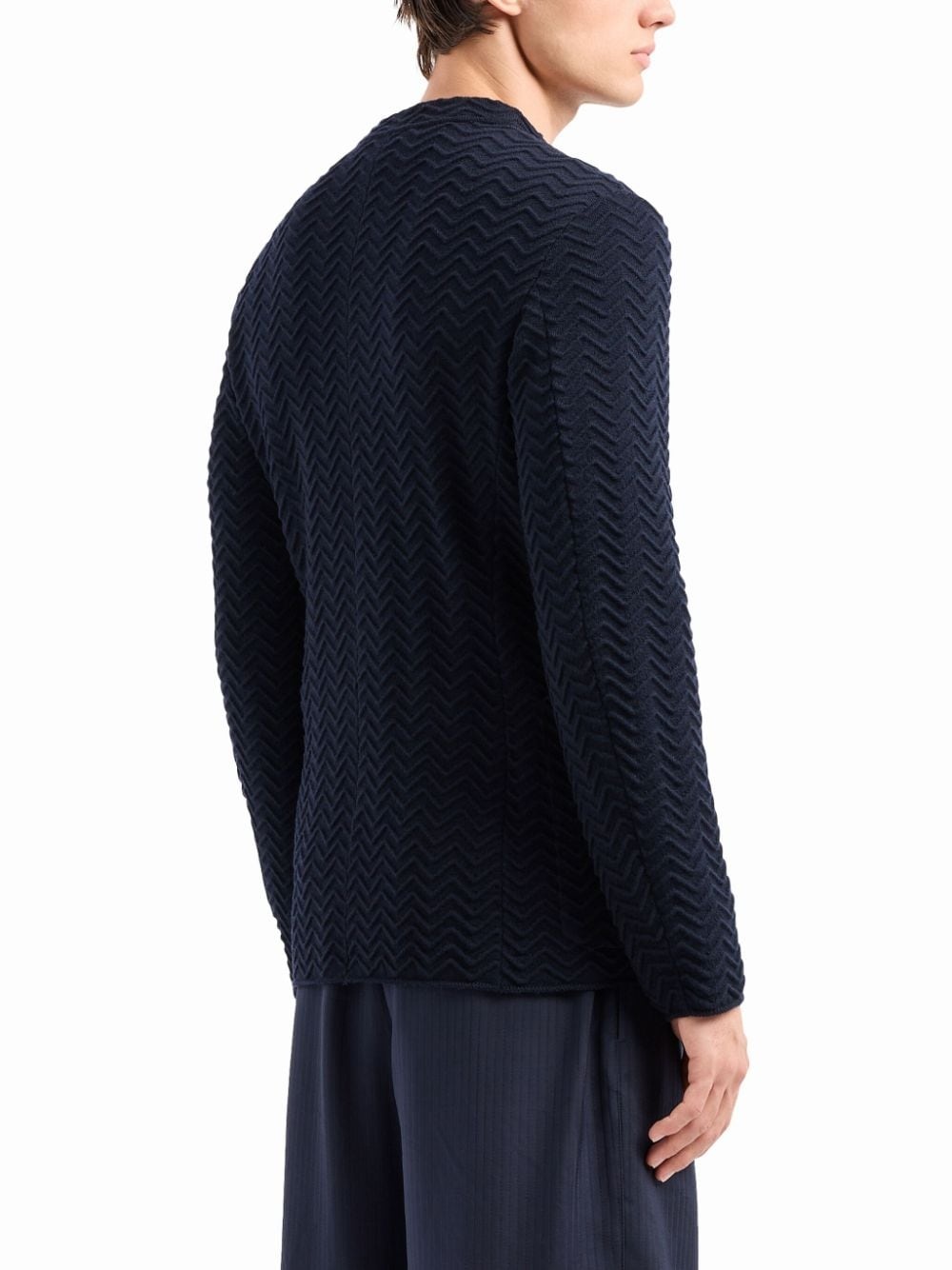 zigzag-embroidery buttoned cardigan - 4