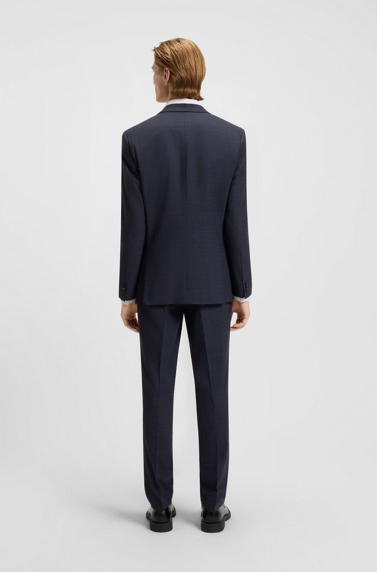 THREE-PIECE EXTRA-SLIM-FIT SUIT IN CHECKED FABRIC - 3