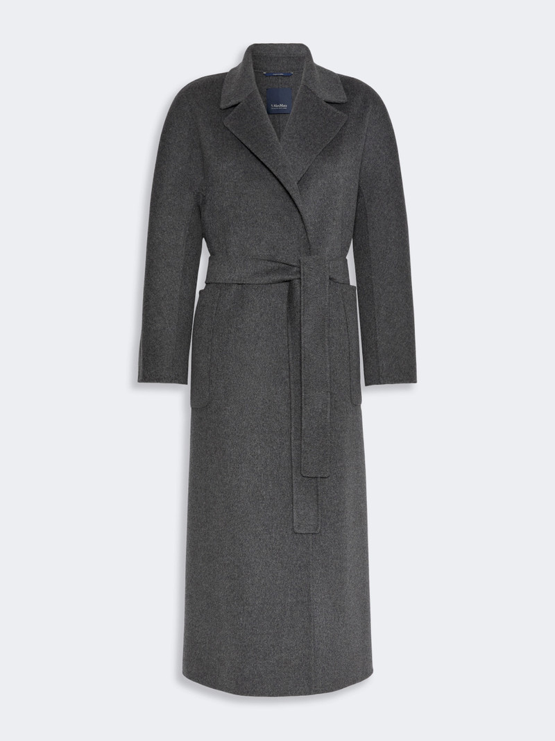 PEONIE Long double wool coat - DARK GREY 1