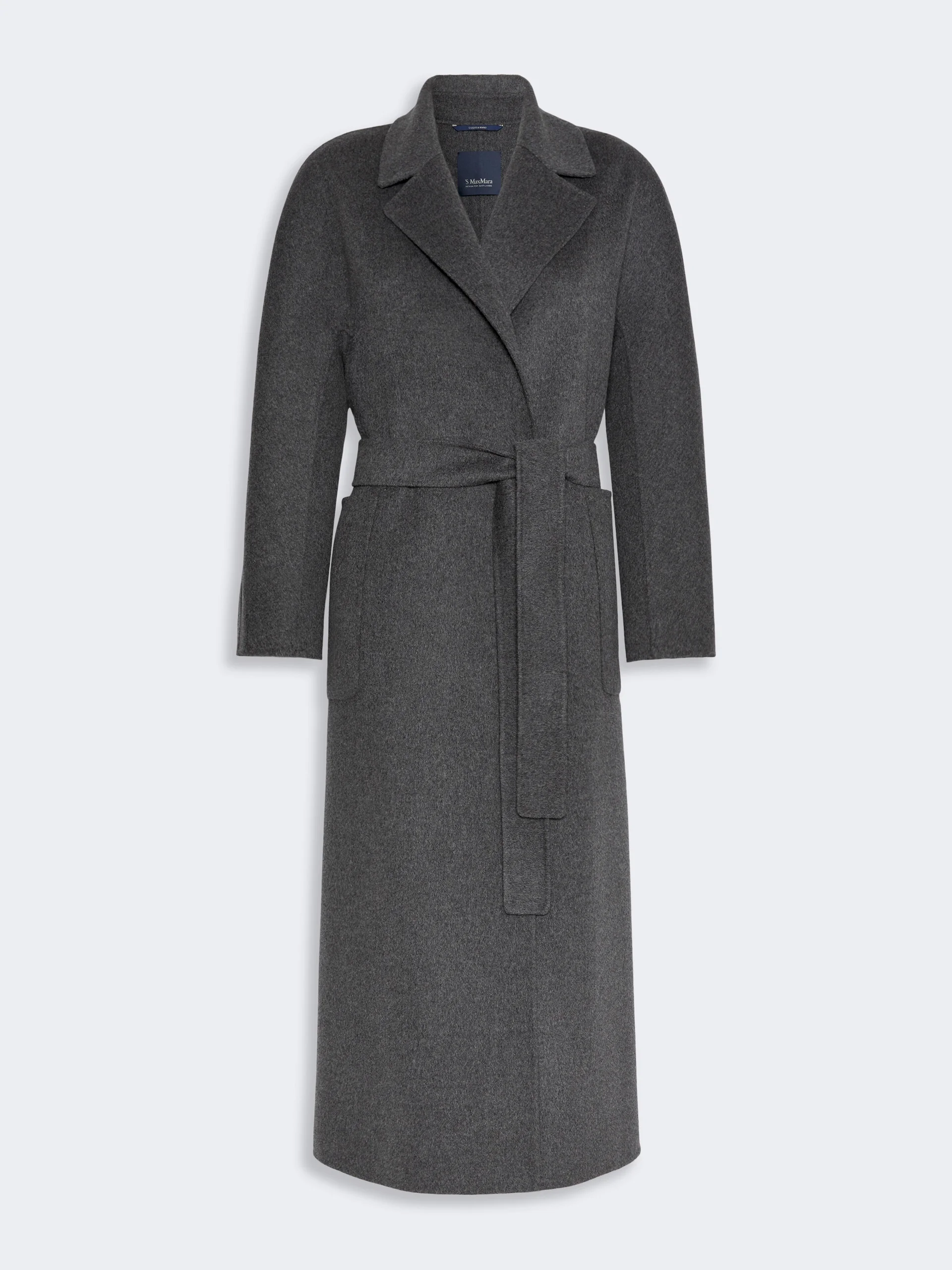 PEONIE Long double wool coat - DARK GREY - 1