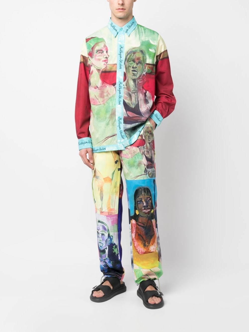 graphic-print shirt jacket - 2