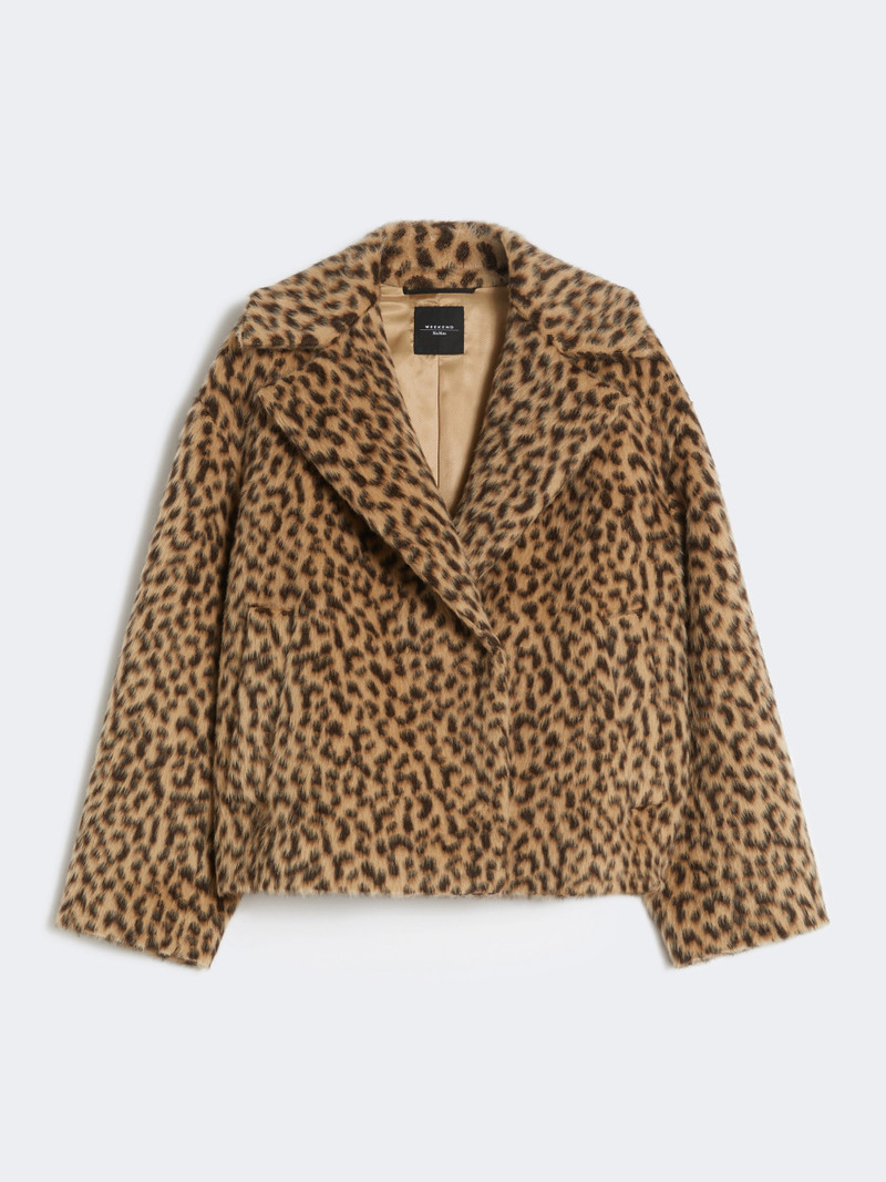 DISEGNO Patterned wool-blend pea coat - CAMEL 1