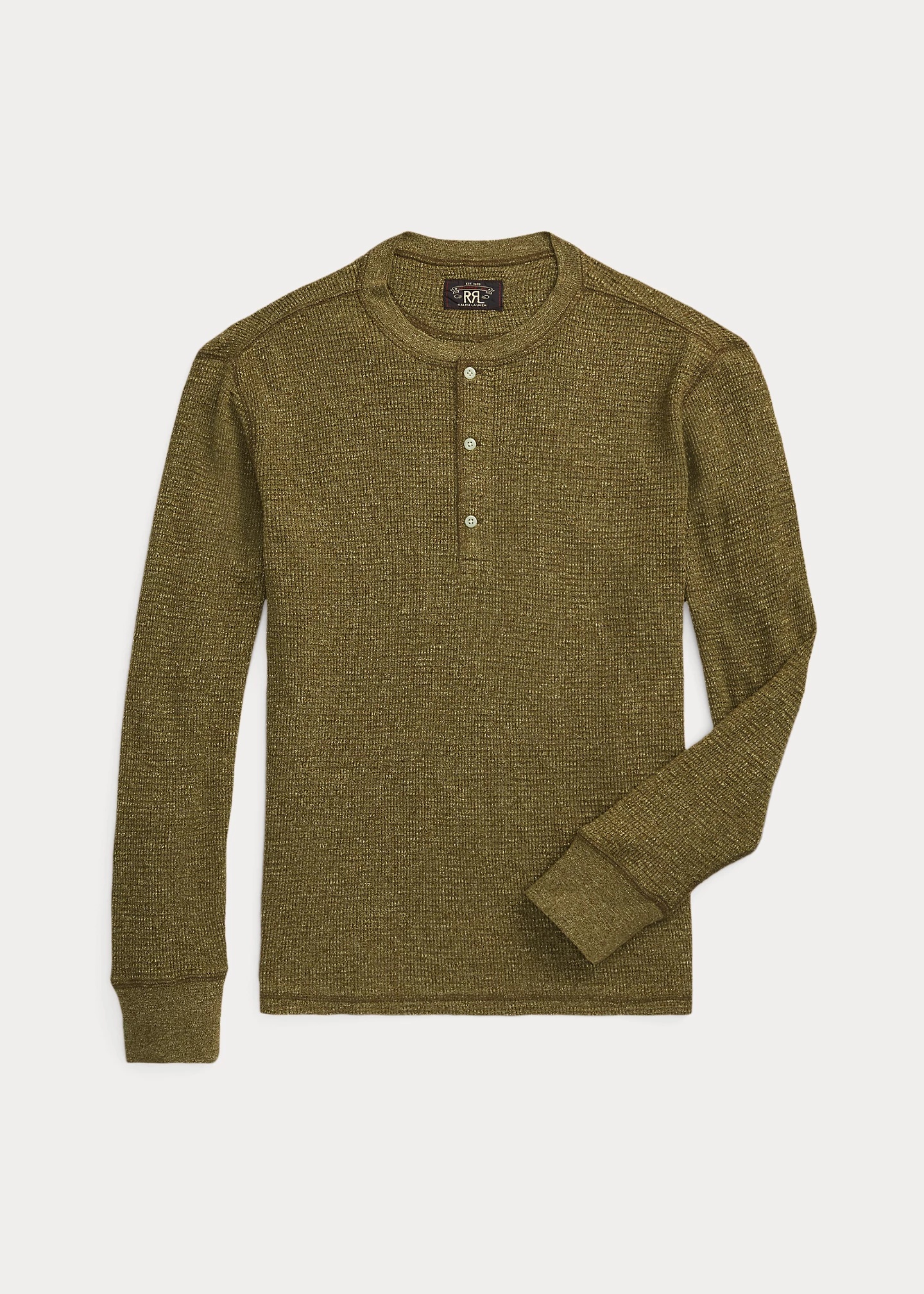 Waffle-Knit Henley Shirt - 1