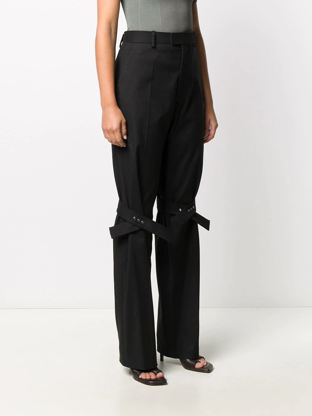 strap detail tailored trousers - 3