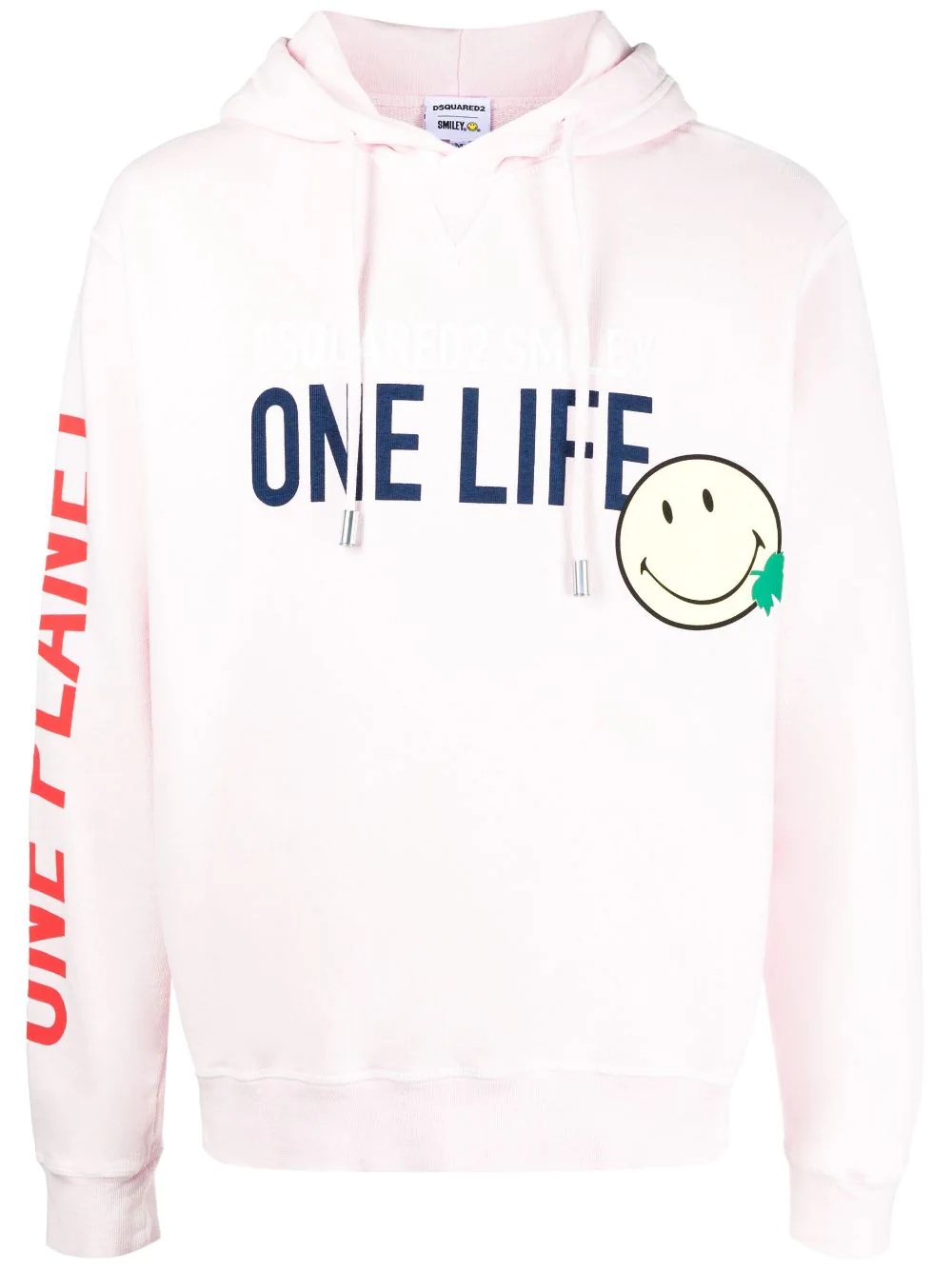 slogan-print cotton hoodie - 1