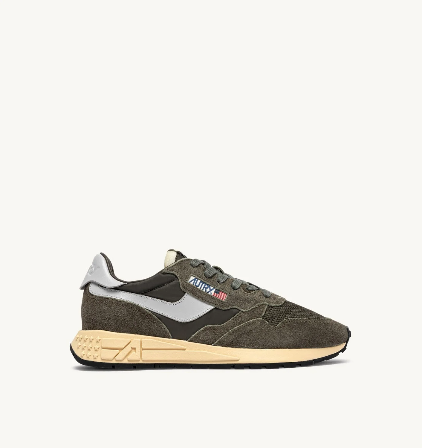 REELWIND LOW SNEAKERS IN OLIVE NIGHT AND HARBOR MIST NYLON AND SUEDE - 1