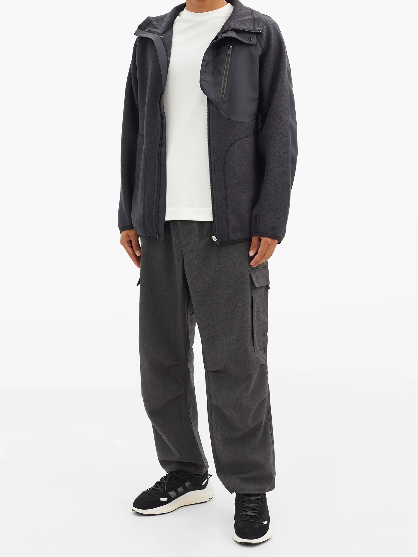 Panelled fleece and ripstop jacket - 2