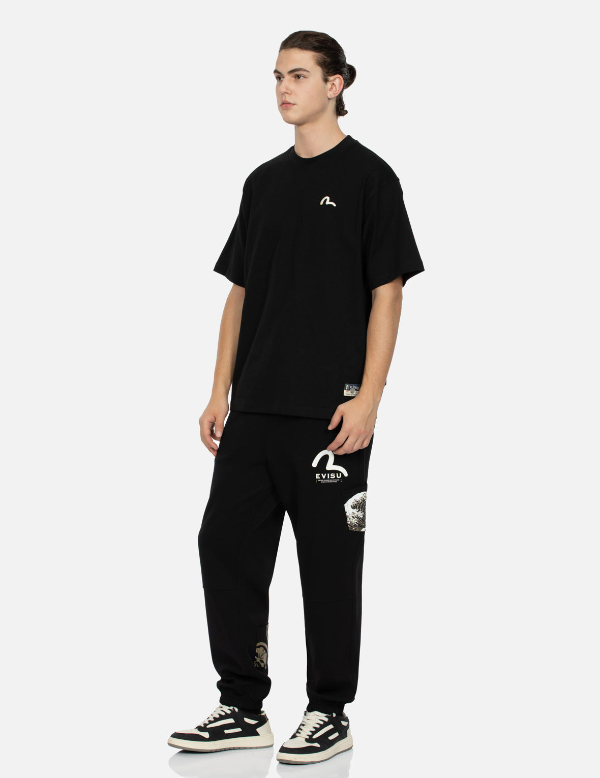SEAGULL EMBROIDERY AND CARP PRINT RELAX FIT T-SHIRT - 4