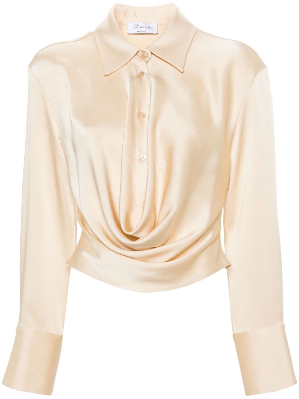 Angora draped satin shirt - 1