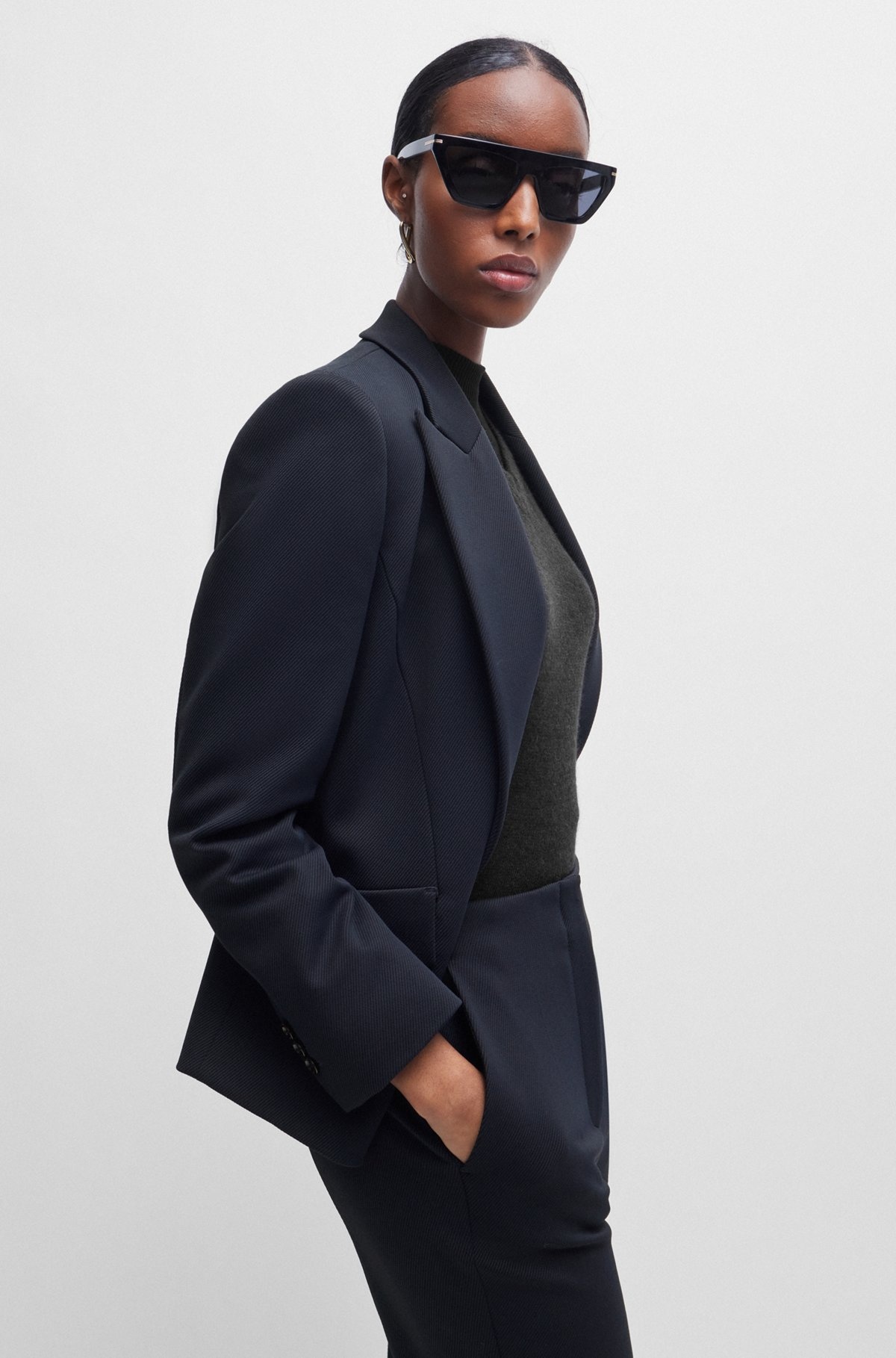 REGULAR-FIT JACKET IN STRETCH TWILL - 6