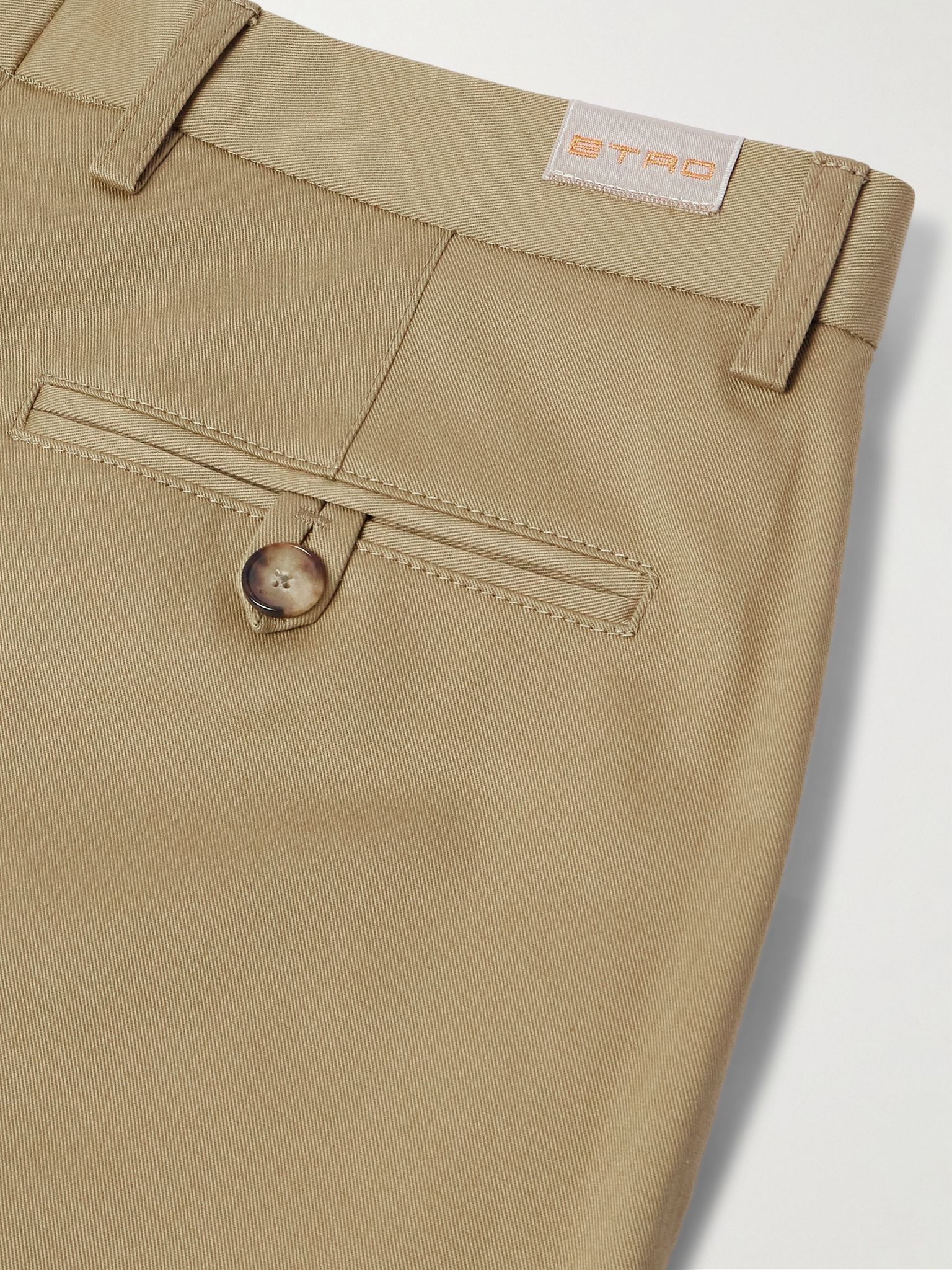 Roma Slim-Fit Straight-Leg Stretch-Cotton Twill Trousers Neutral - 5