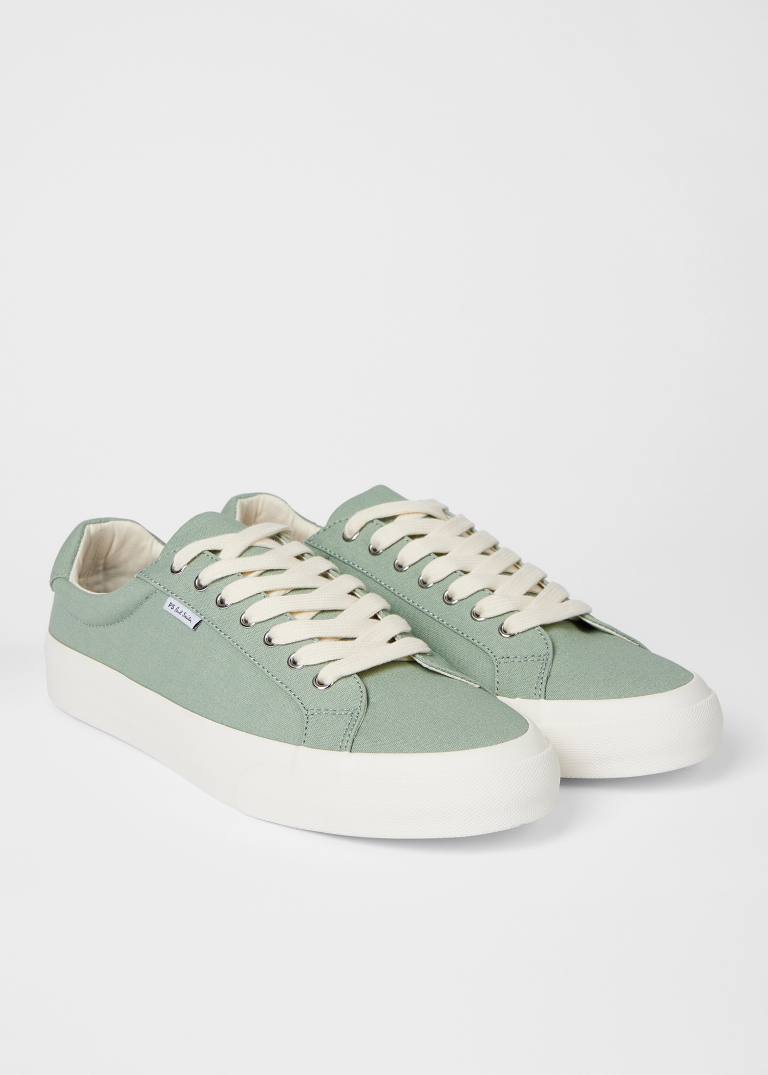 Pale Green Canvas 'Amos' Trainers - 2