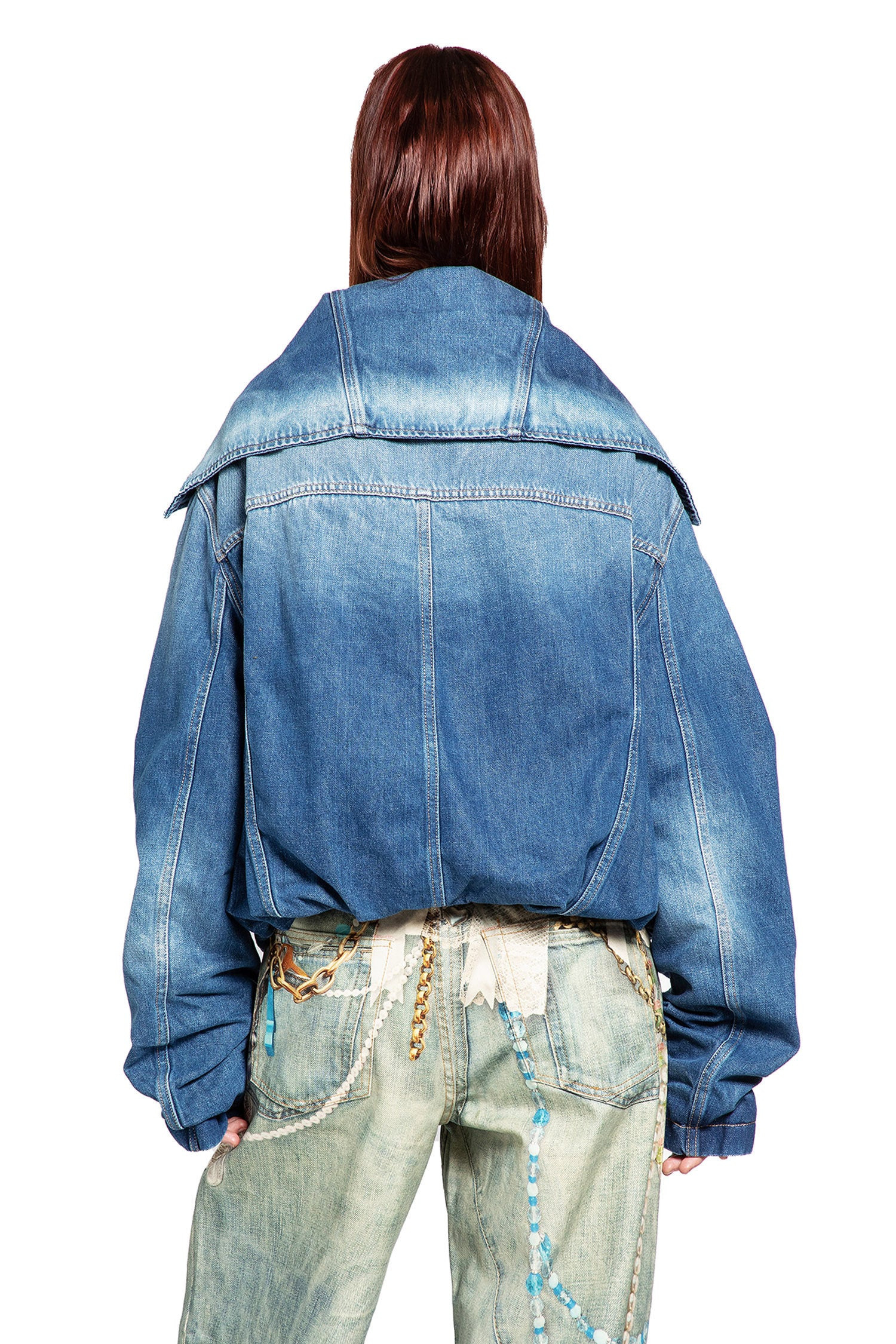 Crinkled Denim Jacket - 3