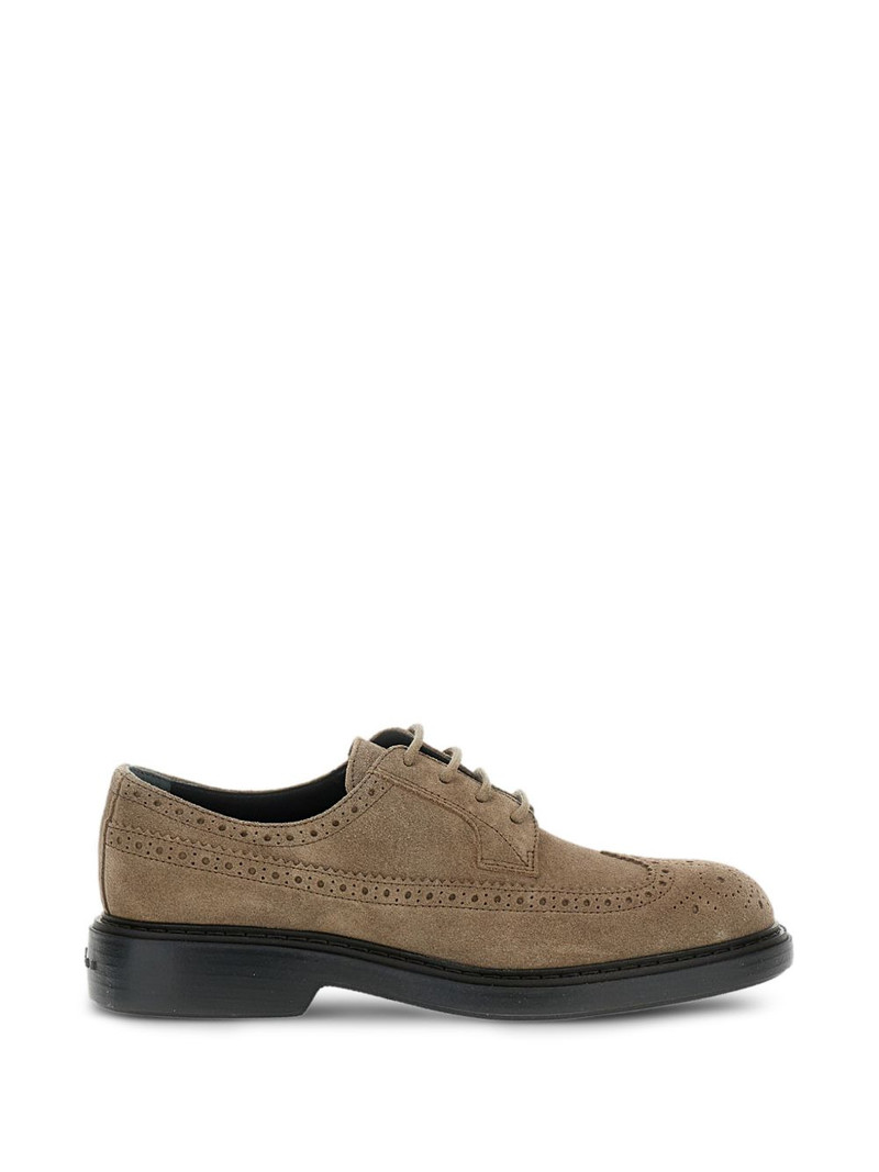 suede perforated-details oxford shoes 1
