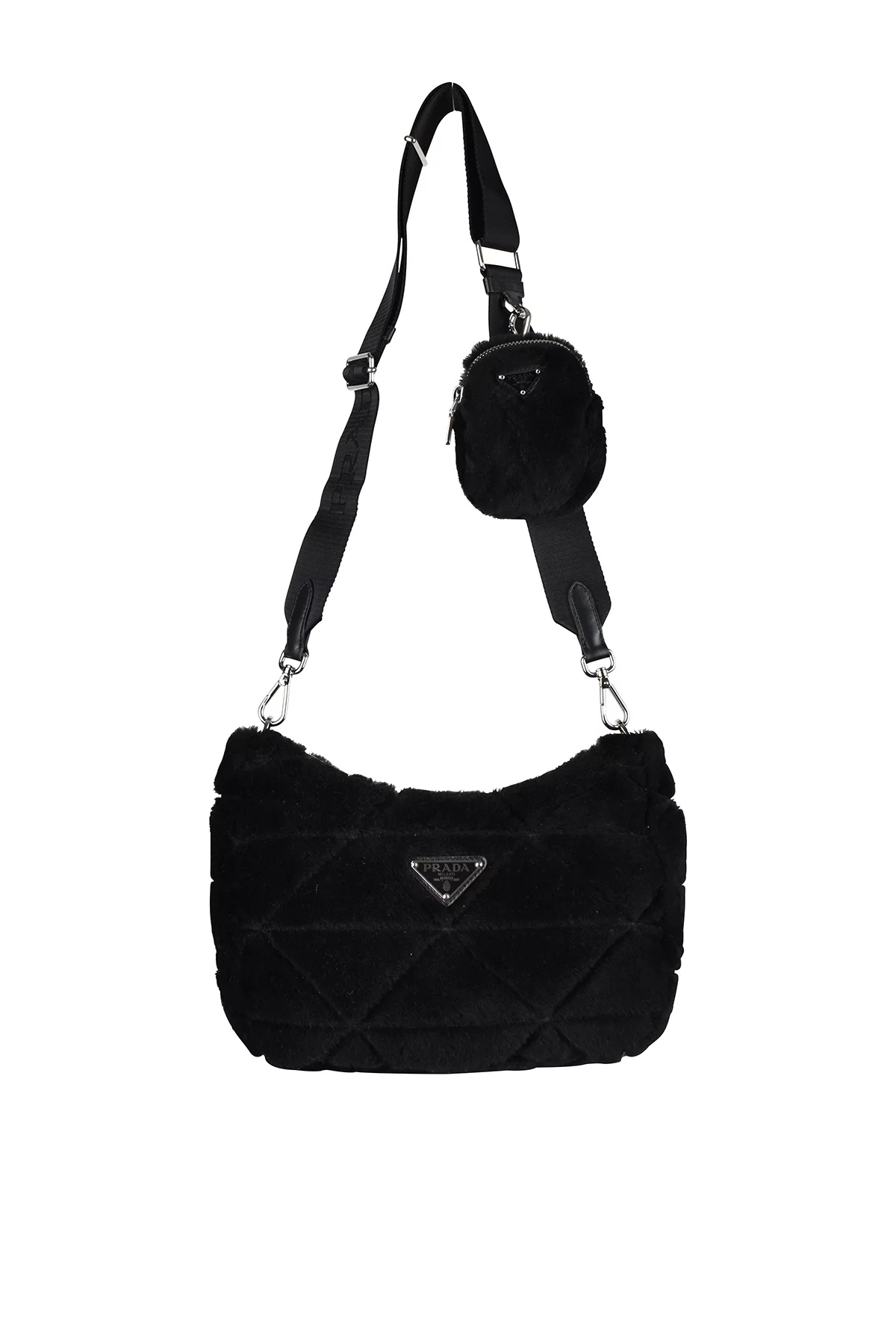 Re-Nylon shearling bag - 1