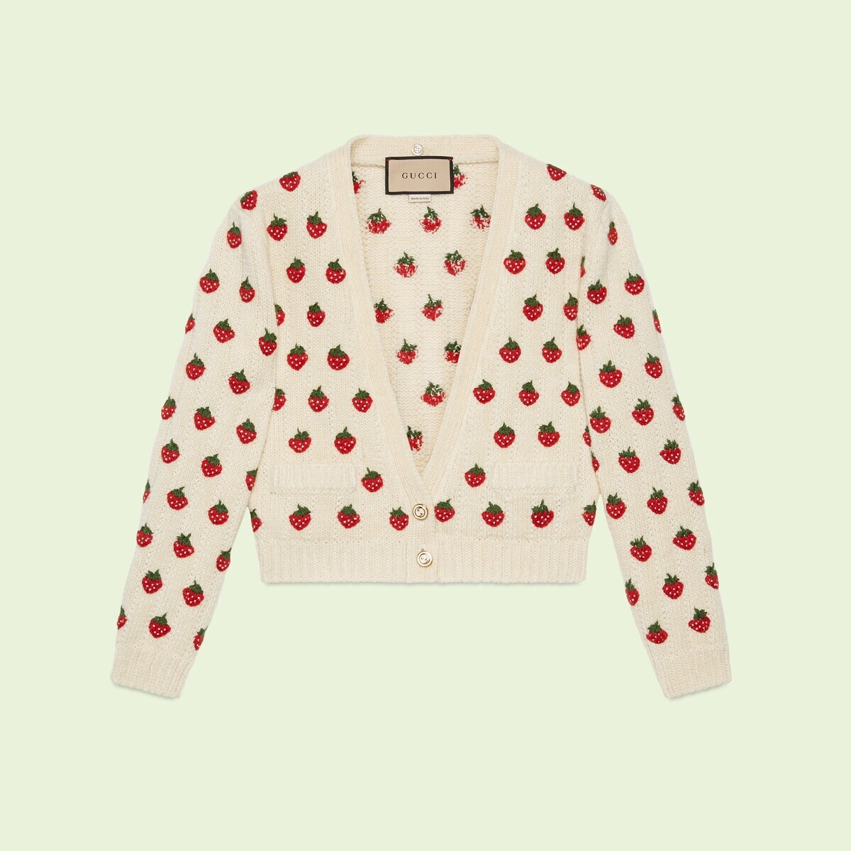 Wool cashmere cardigan with faux fur - 9