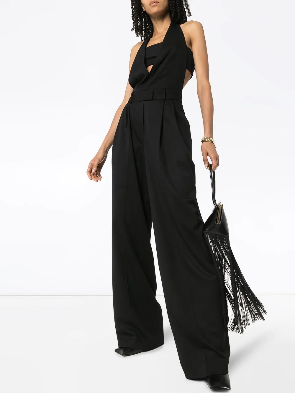 halter neck wide leg jumpsuit - 2