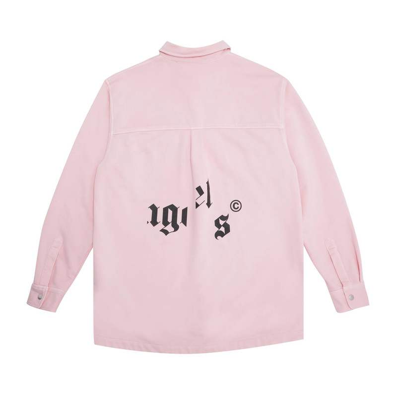 Palm Angels Palm Angels Broken Logo Button Down Shirt 'Pink/Black' outlook