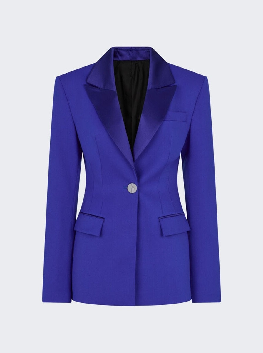 Stretch Wool Gabardine Blazer Blue - 3