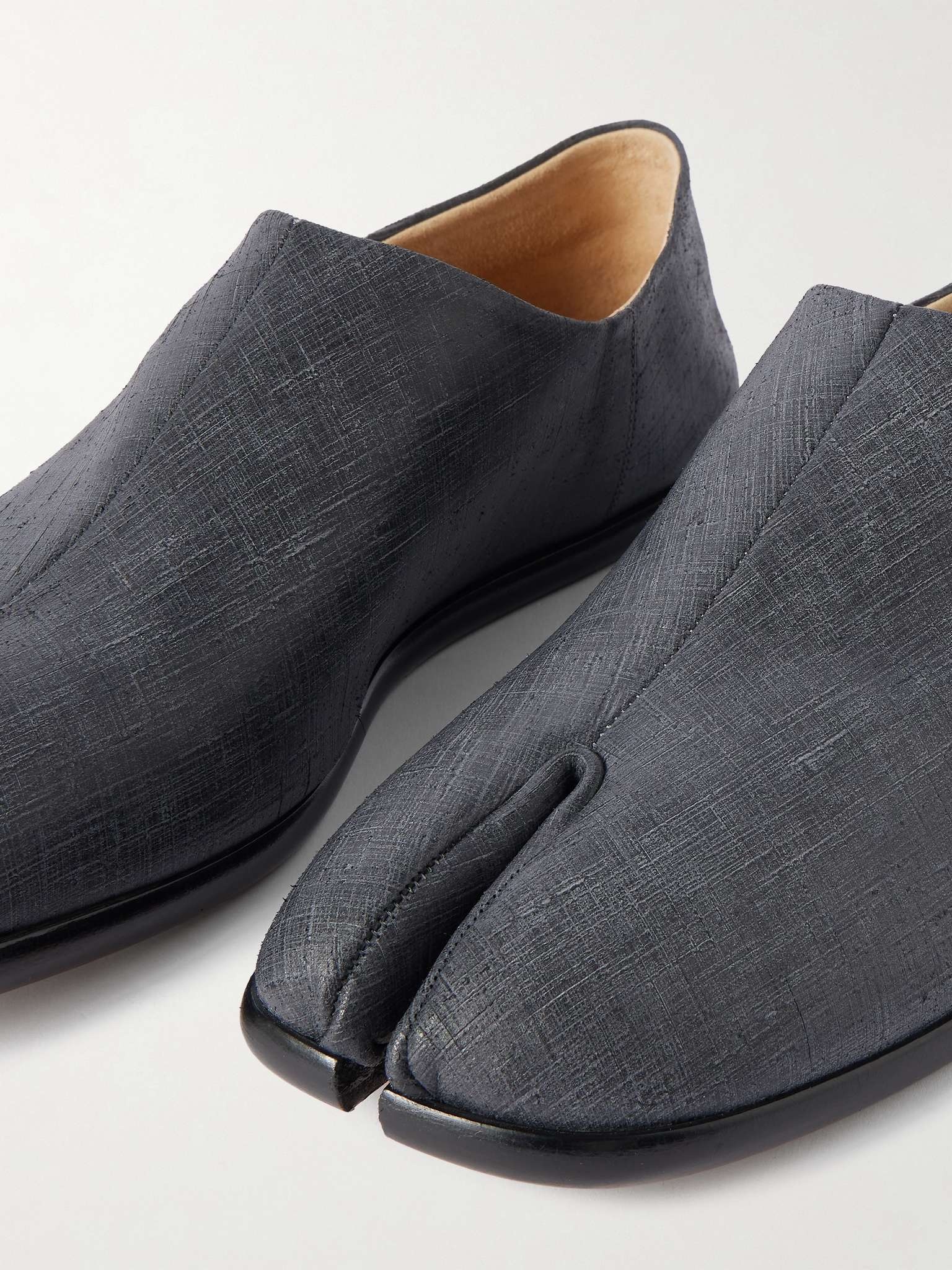 Tabi Split-Toe Collapsible-Heel Textured-Leather Loafers - 5