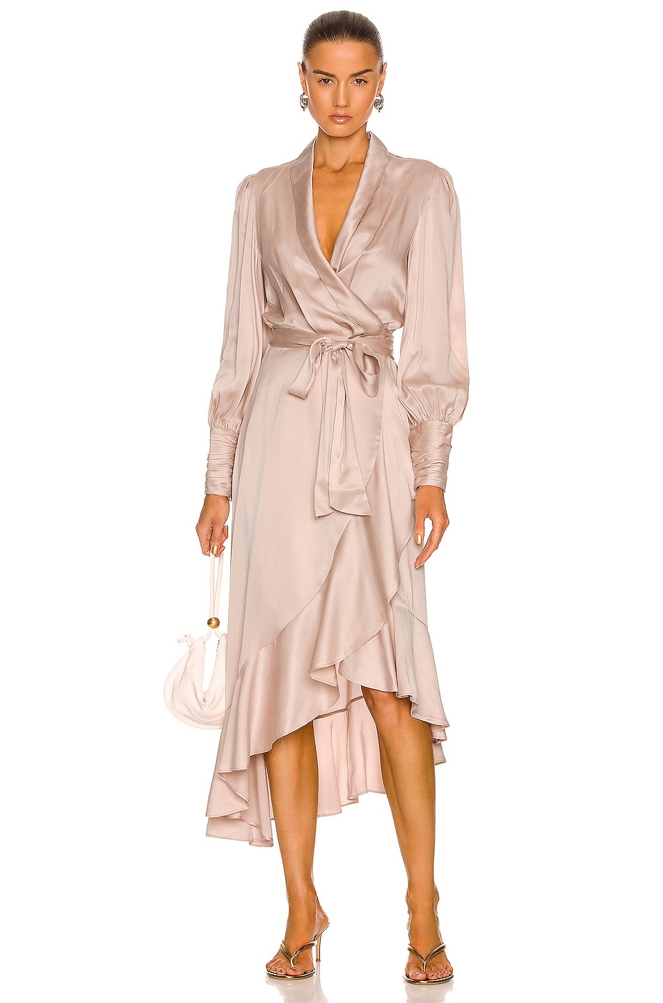 Silk Wrap Midi Dress - 1