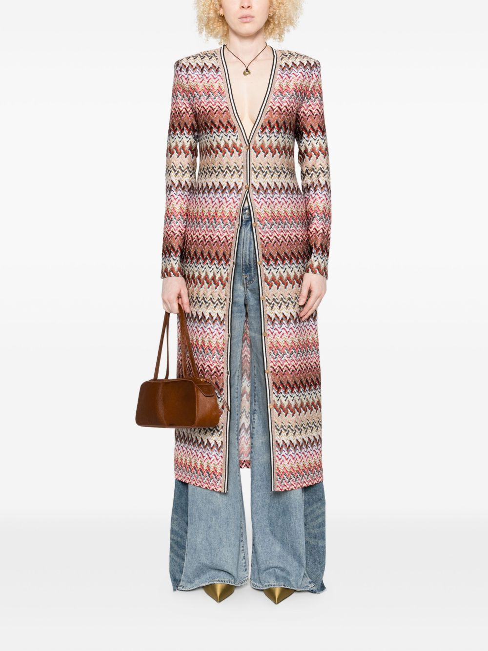 zigzag-pattern cardi-coat - 2