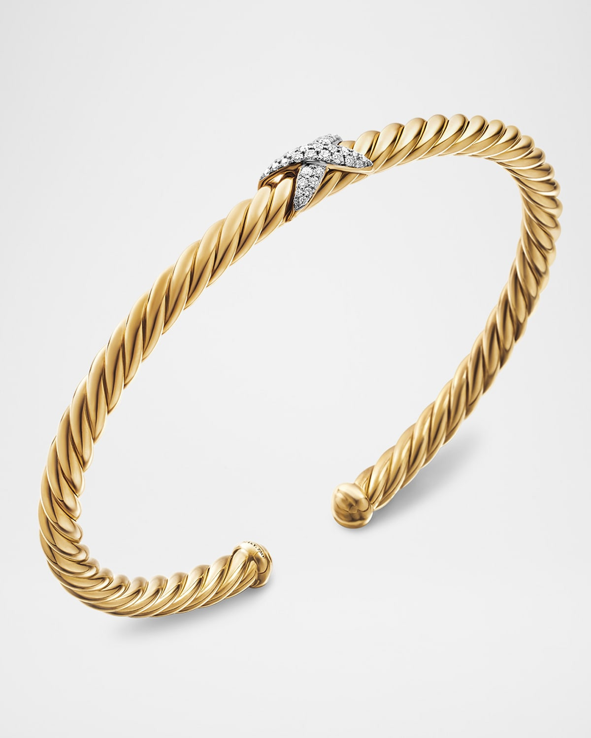 18k Gold Diamond-X Cablespira Bracelet - 3