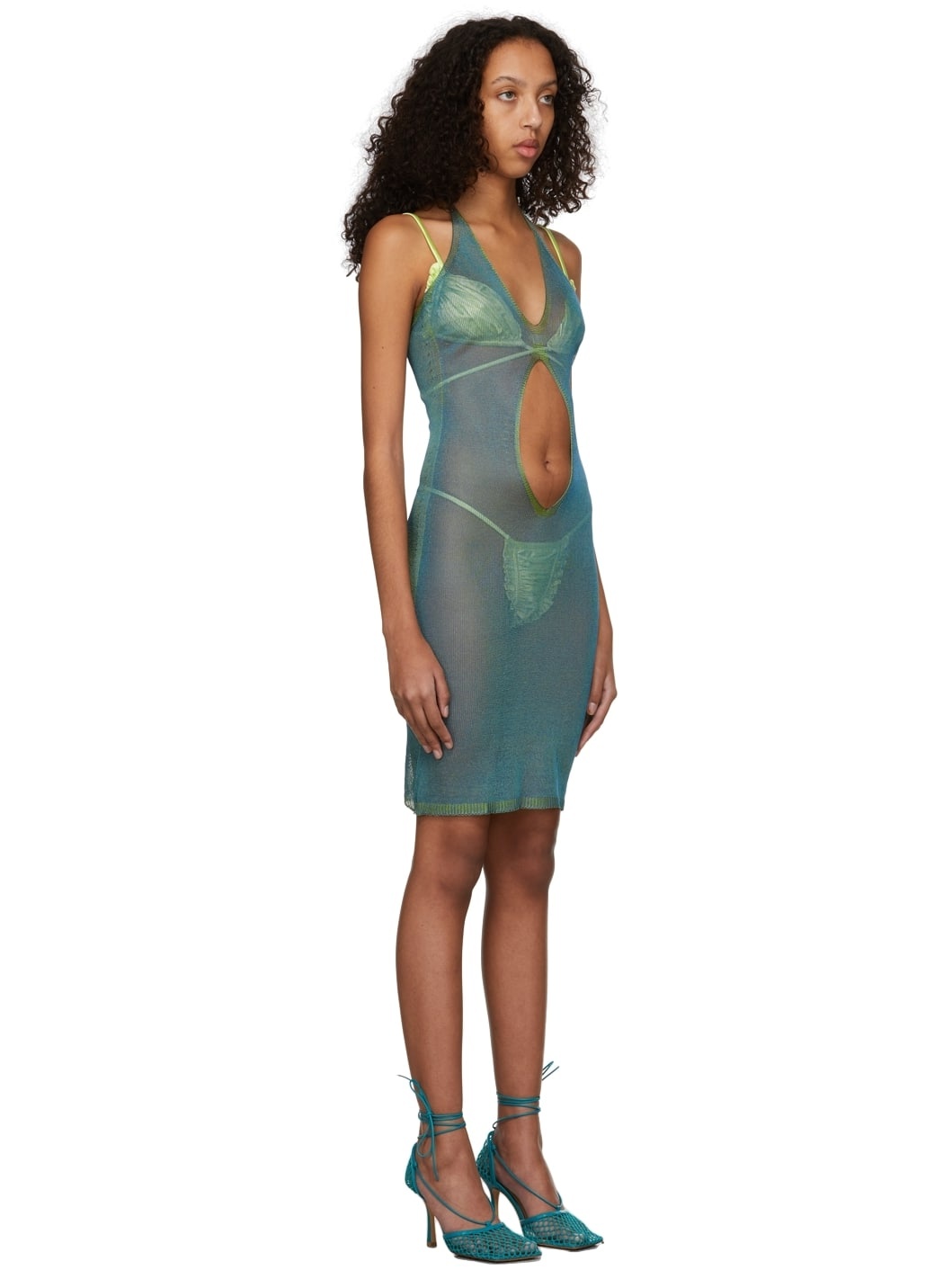 Green Pull Away Jelly Dress - 2