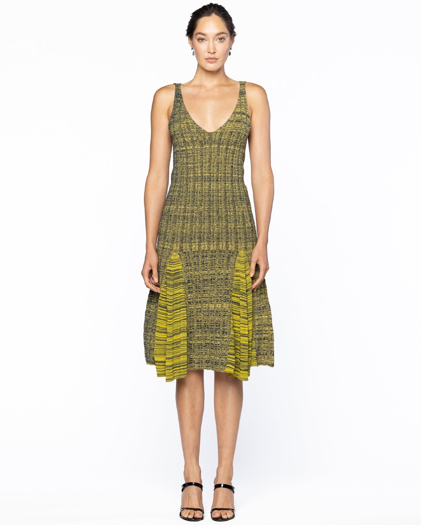 Soar Godet Dress - Yellow & Navy - 5