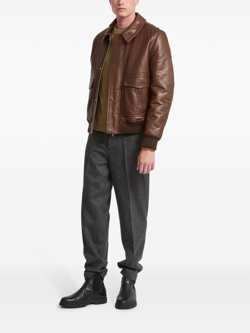 Yves Salomon aviator leather jacket outlook