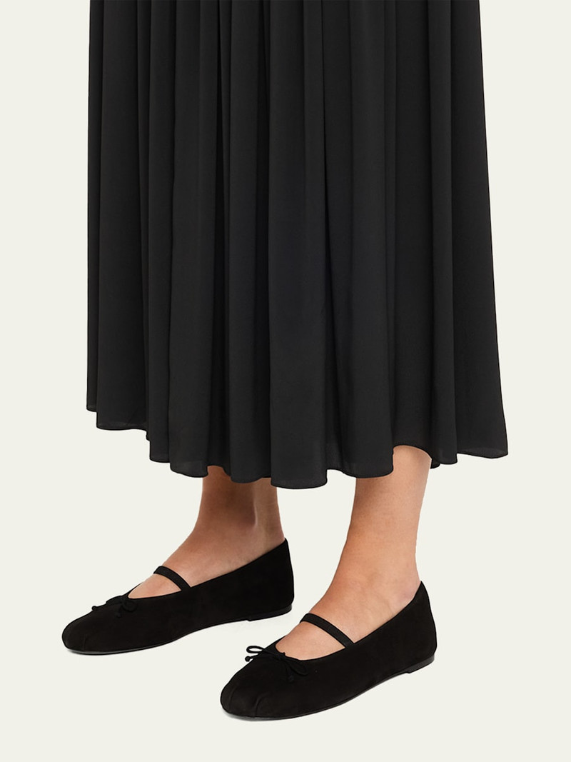 Stuart Weitzman Prima Suede Mary Jane Ballerina Flats outlook