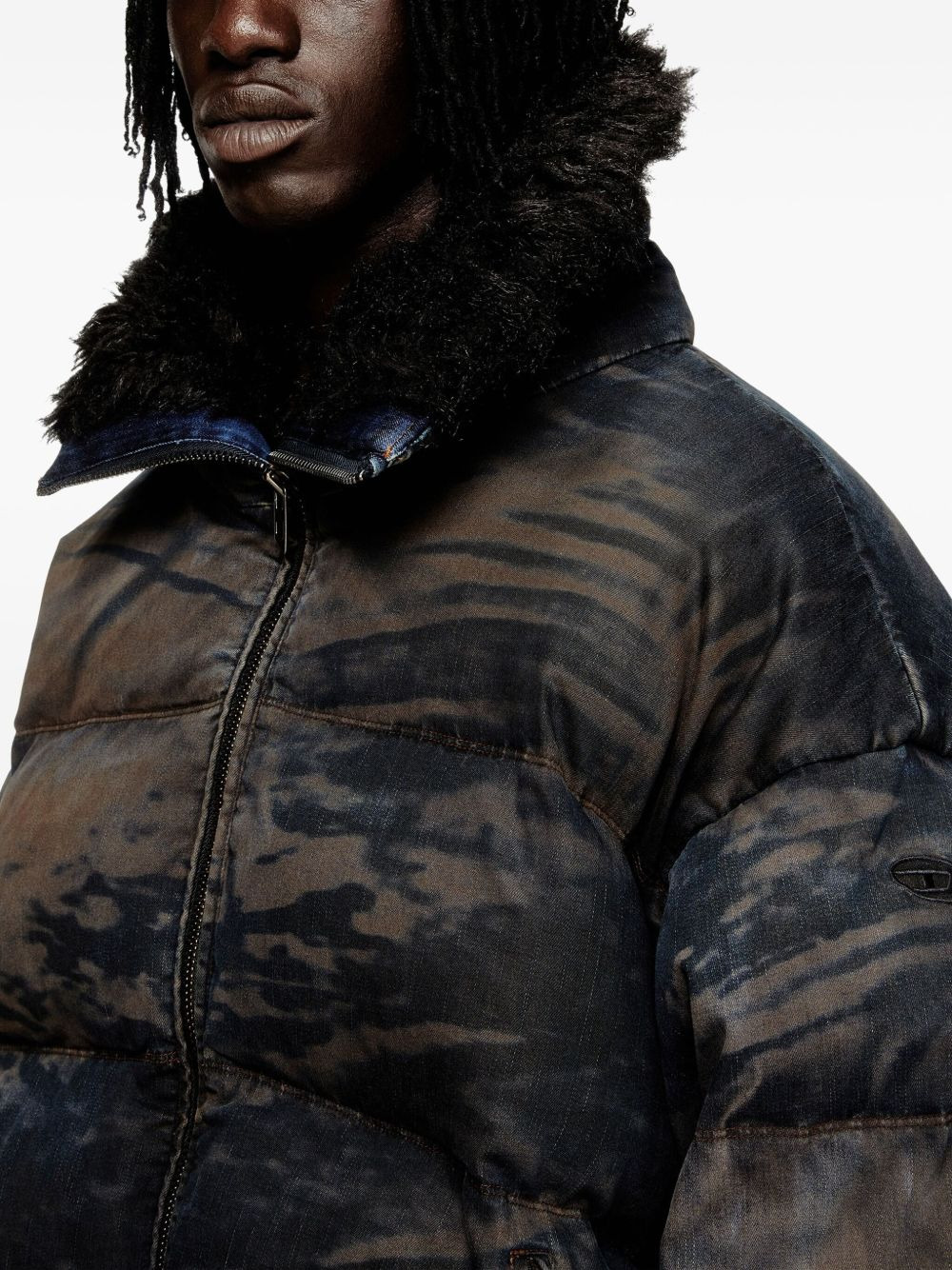 quilted trimmed-collar padded jacket - 5