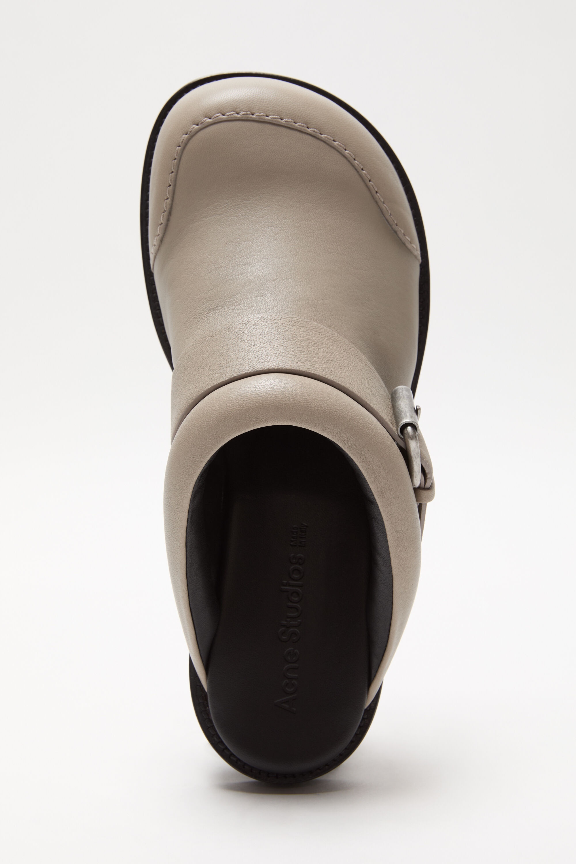 Leather buckle shoes - Taupe beige - 5
