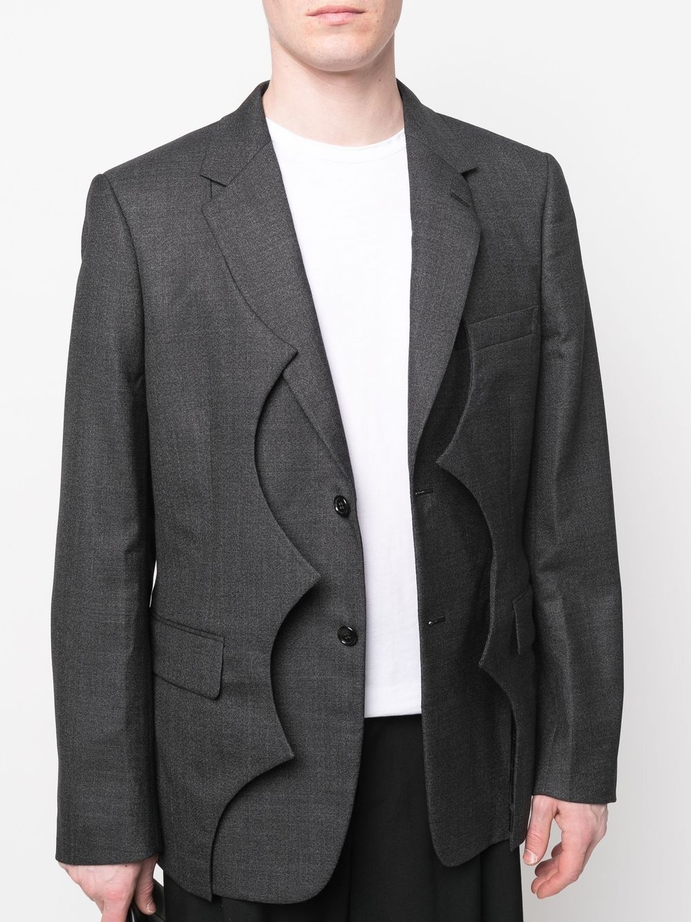 layered-design single-breasted blazer - 5