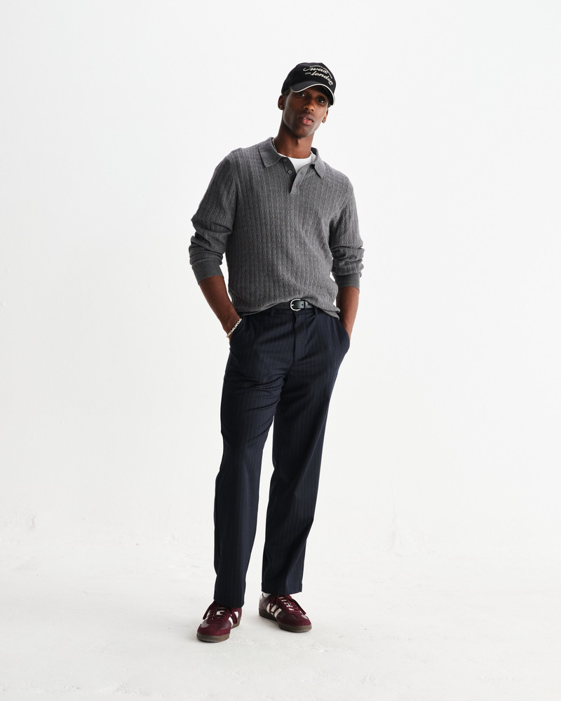 Bayham - Navy Wool Blend Pinstripe Trousers 3