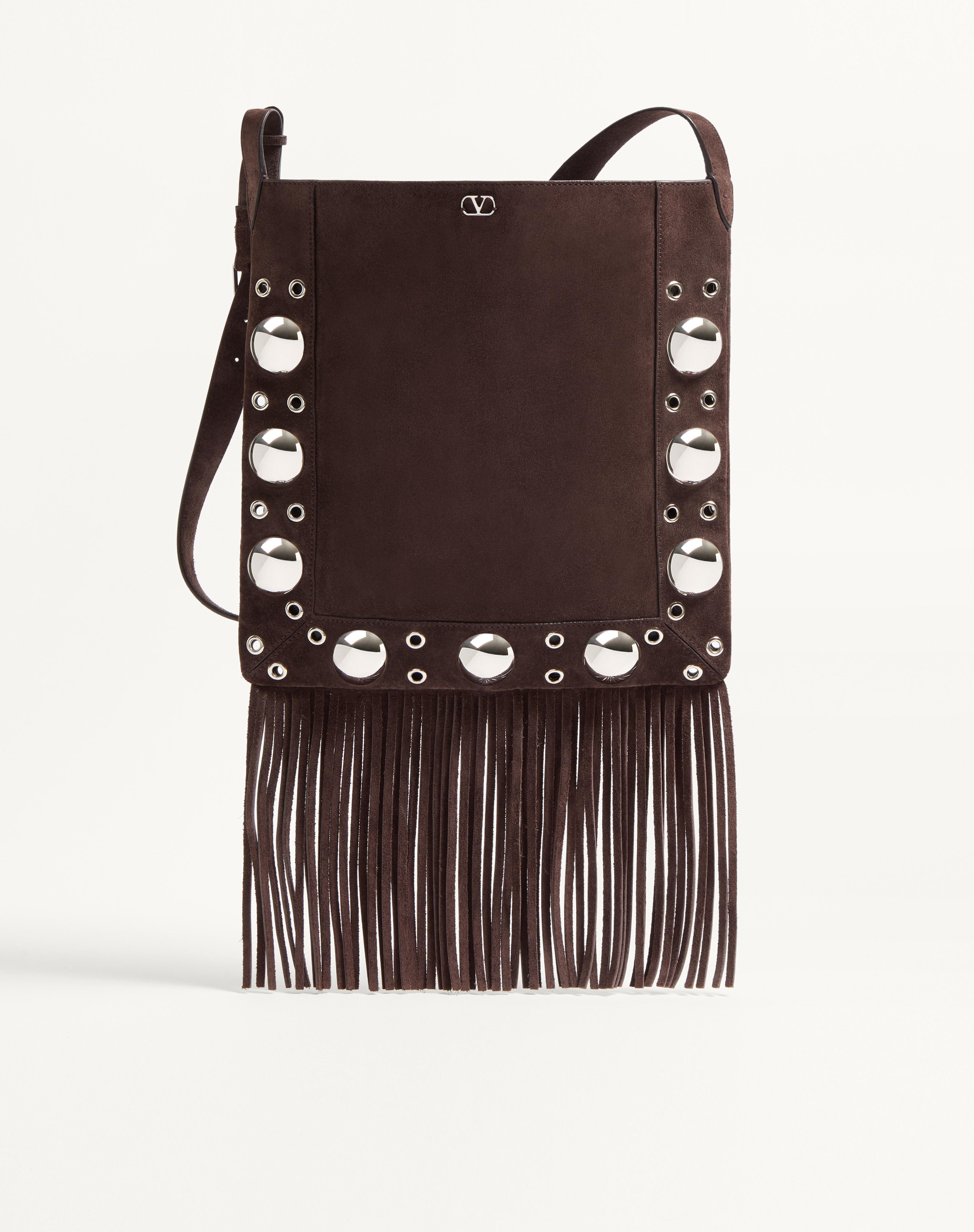 VALENTINO GARAVANI NELLCÔTE SUEDE SHOULDER BAG WITH FRINGES - 1