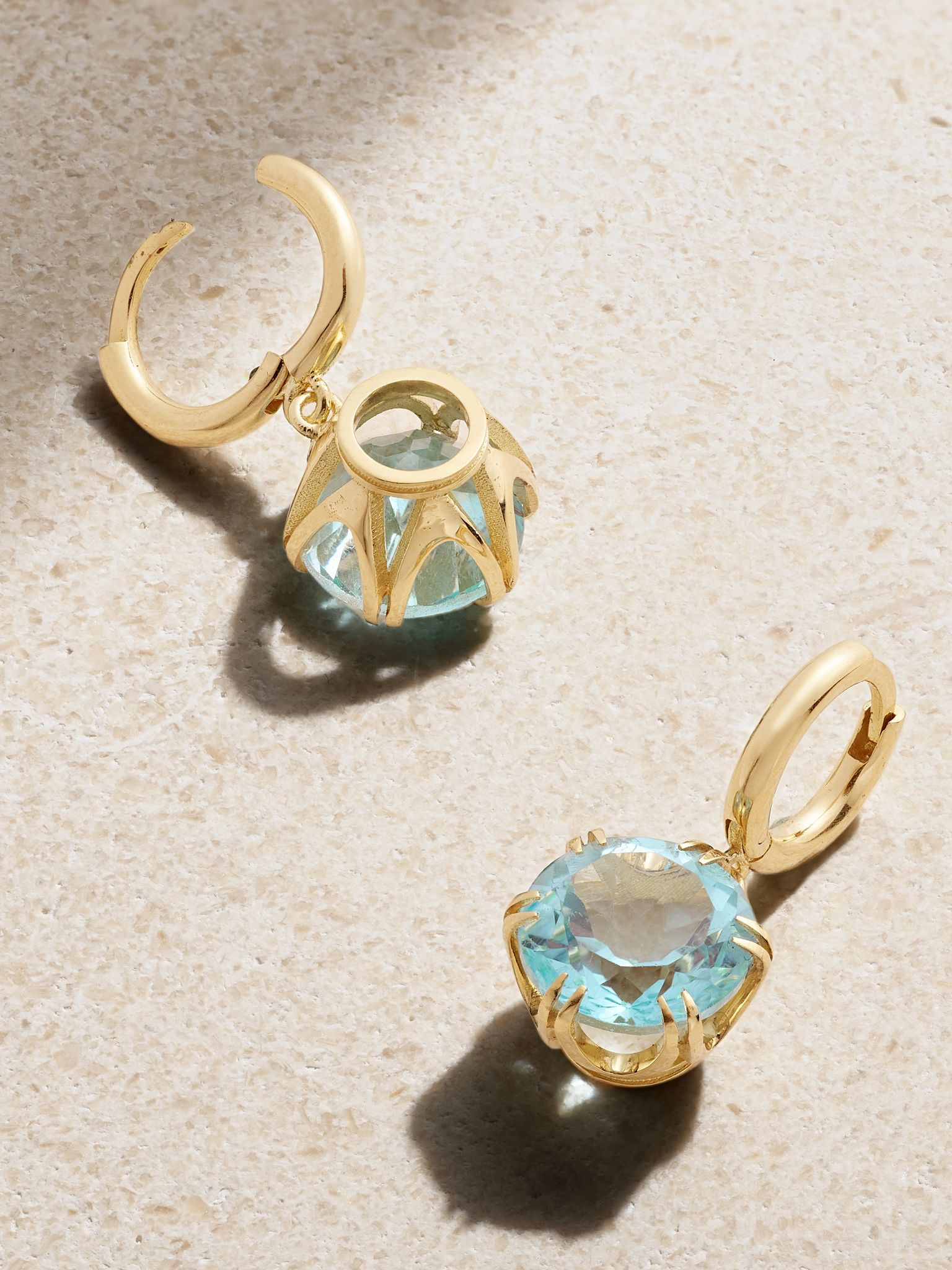 Mini Crown 18-karat gold topaz earrings Gold - 3
