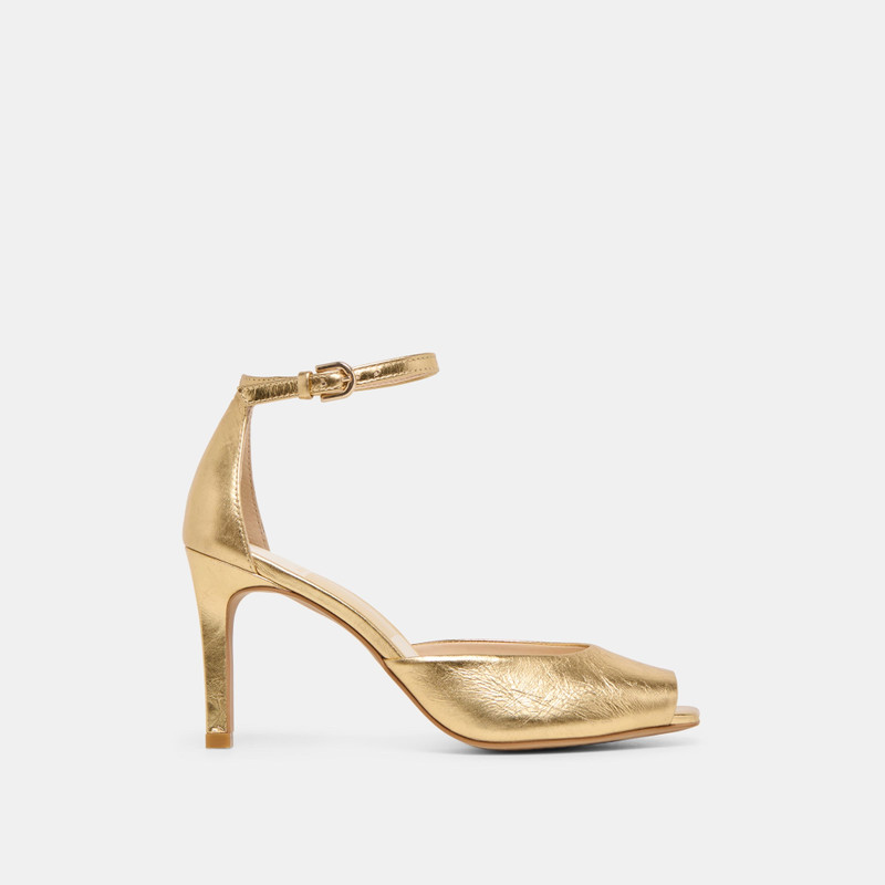 SERLO HEELS GOLD CRINKLE PATENT 1