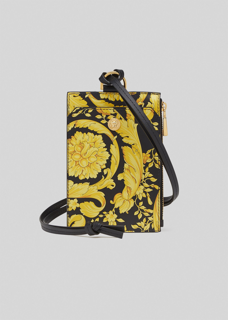 Barocco Print Leather Card Holder 1