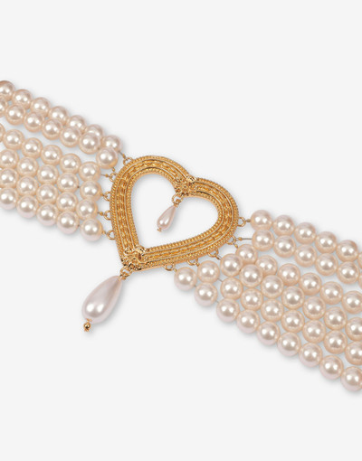 Moschino CHOKER NECKLACE WITH PEARLS AND HEART outlook
