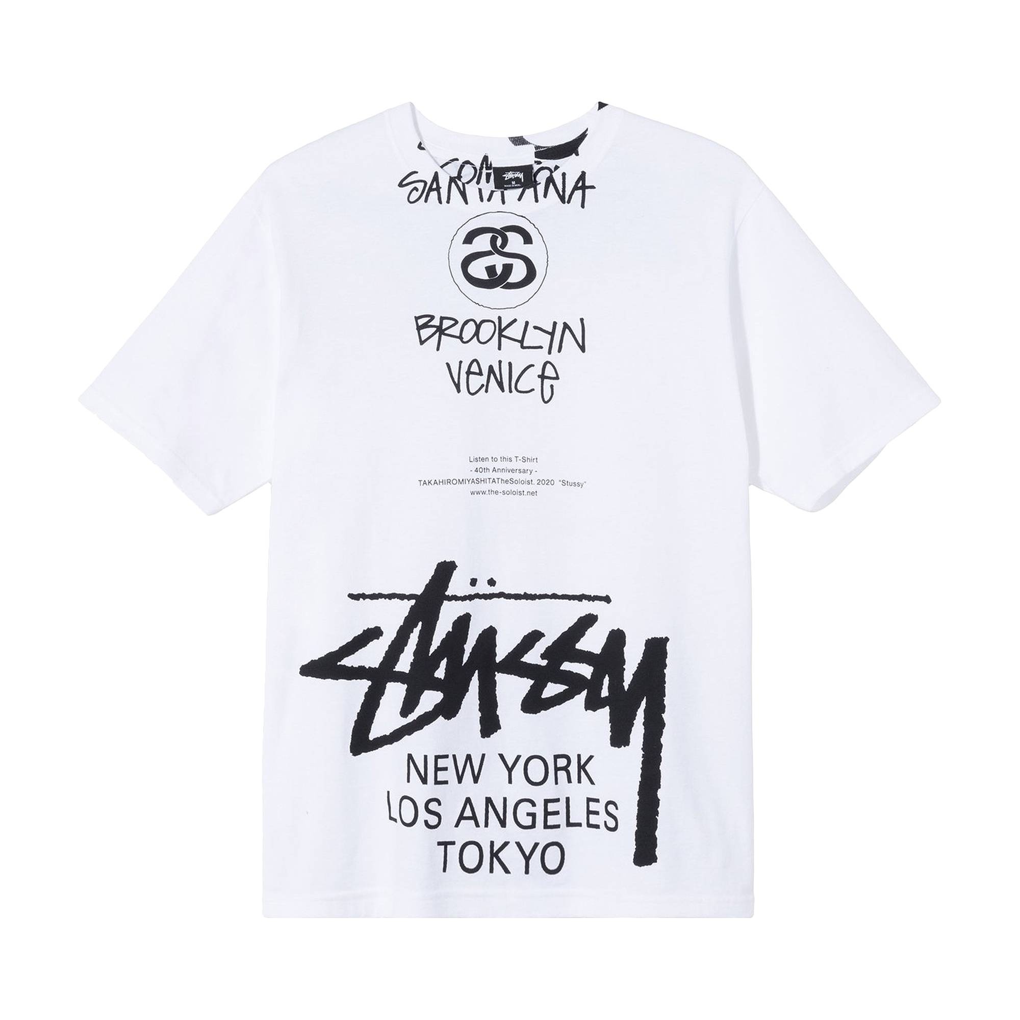 Stussy x Takahiro Miyashita The Soloist World Tour Collection T-Shirt 'White' - 1