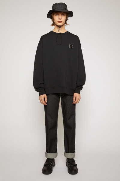 Acne Studios Oversized logo plaque sweatshirt black outlook