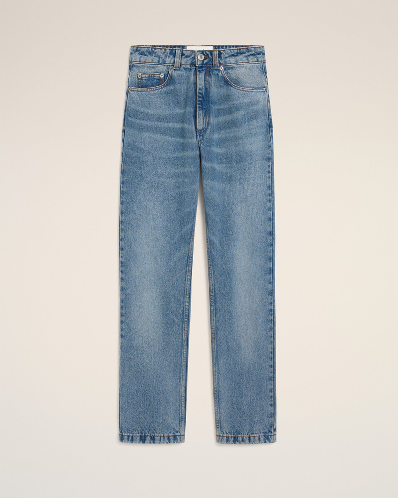 BLUE COTTON CLASSIC FIT JEANS 1