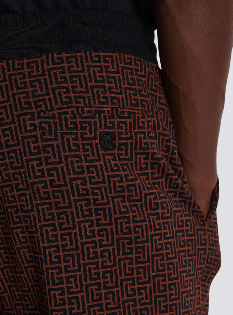 Monogrammed pyjama-style trousers 7