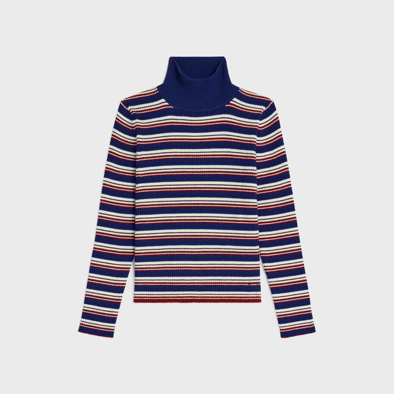 turtleneck sweater IN striped ribbed wool 1