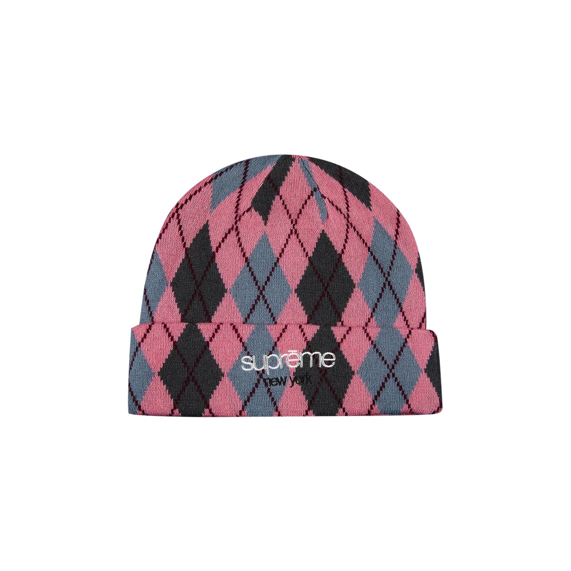 Supreme Argyle Cashmere Beanie 'Dusty Magenta' - 1