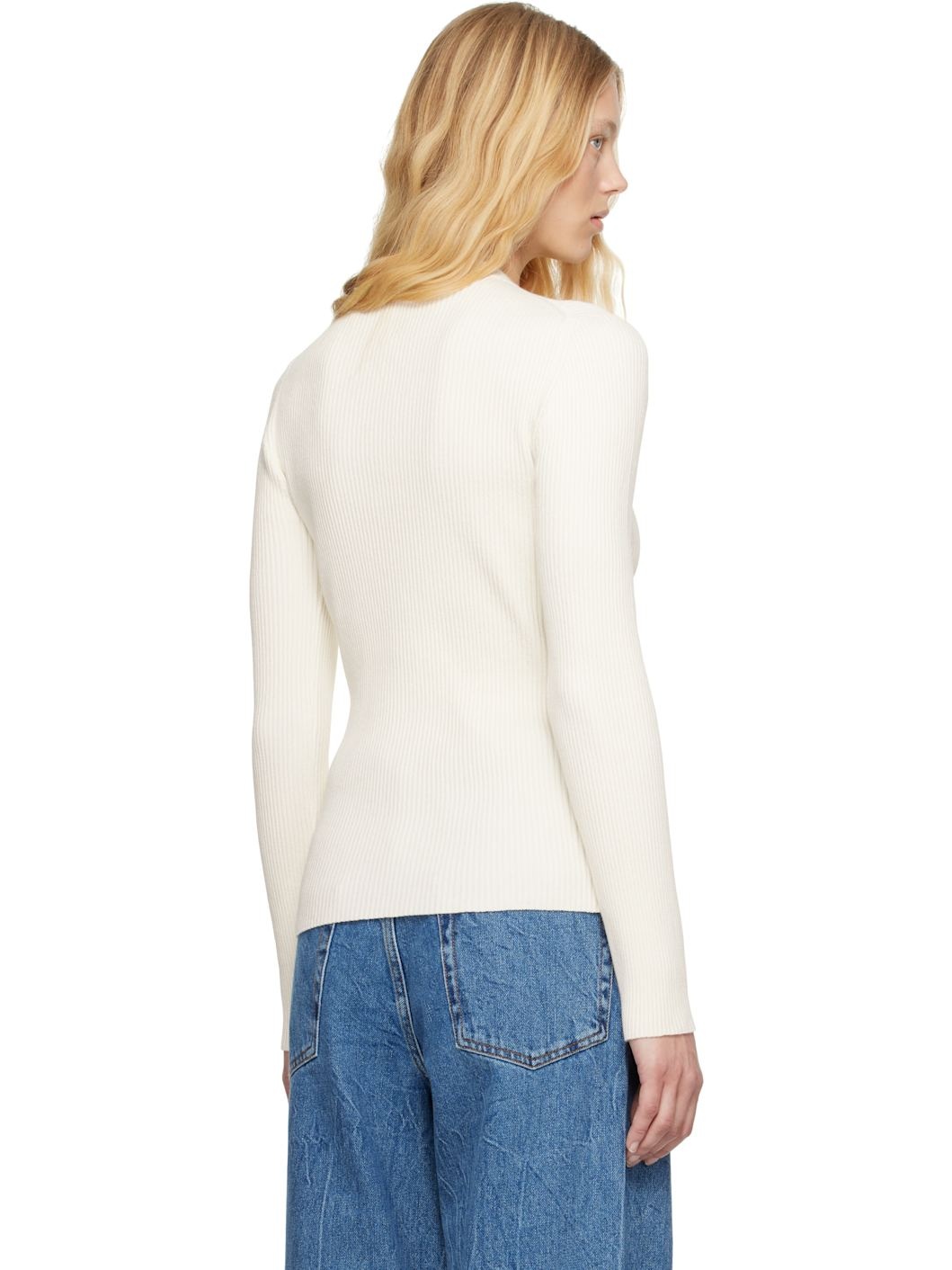 Off-White Elongated Rib Cardigan - 3