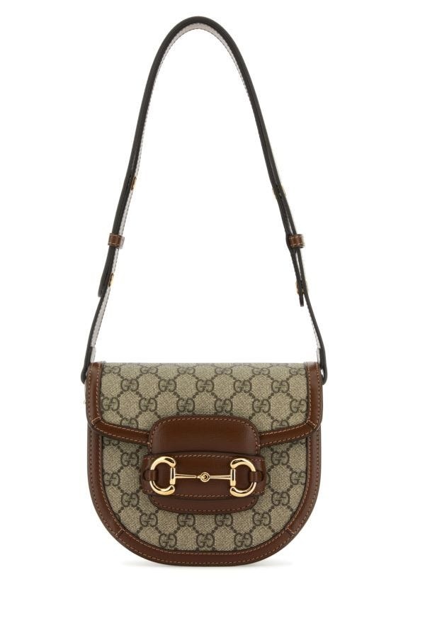 Gucci Woman Gg Supreme Fabric And Leather Gucci Horsebit 1955 Shoulder Bag - 1