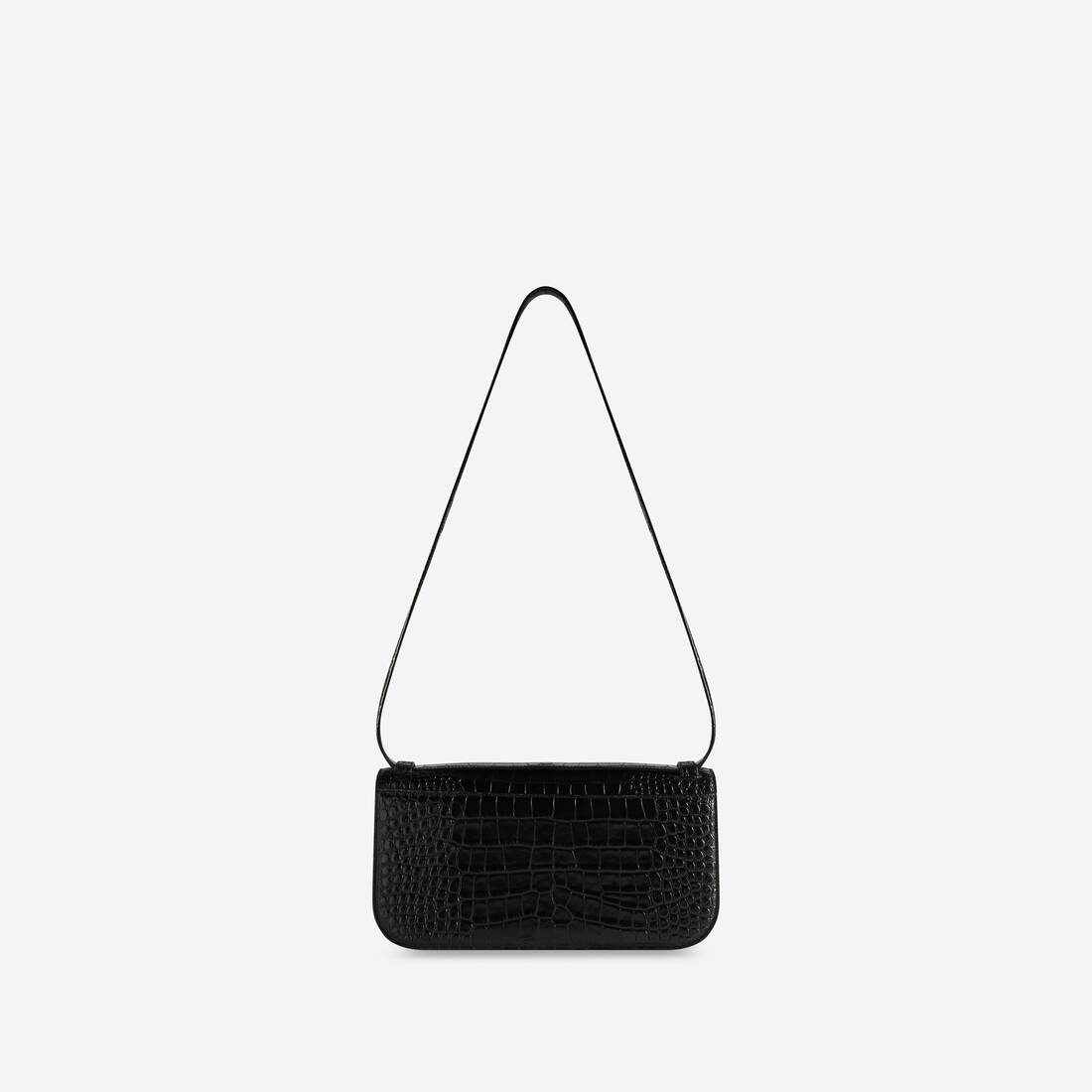 Women's Gossip Medium Bag Crocodile Embossed in Black - 2