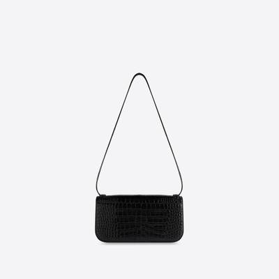 BALENCIAGA Women's Gossip Medium Bag Crocodile Embossed in Black outlook